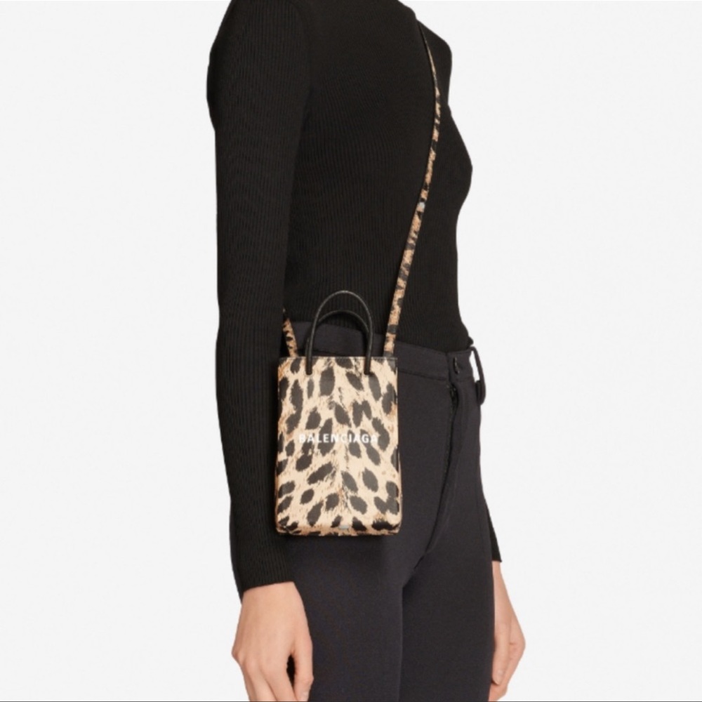 Balenciaga animal print phone bag